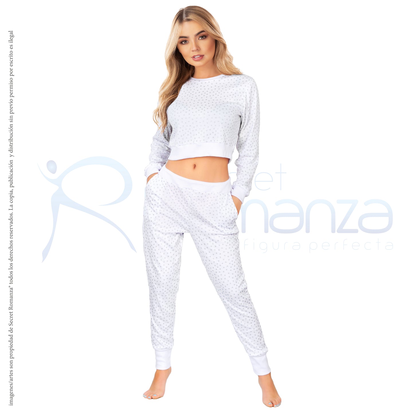 Mod. 9100E Set Pijamas casual White Stars