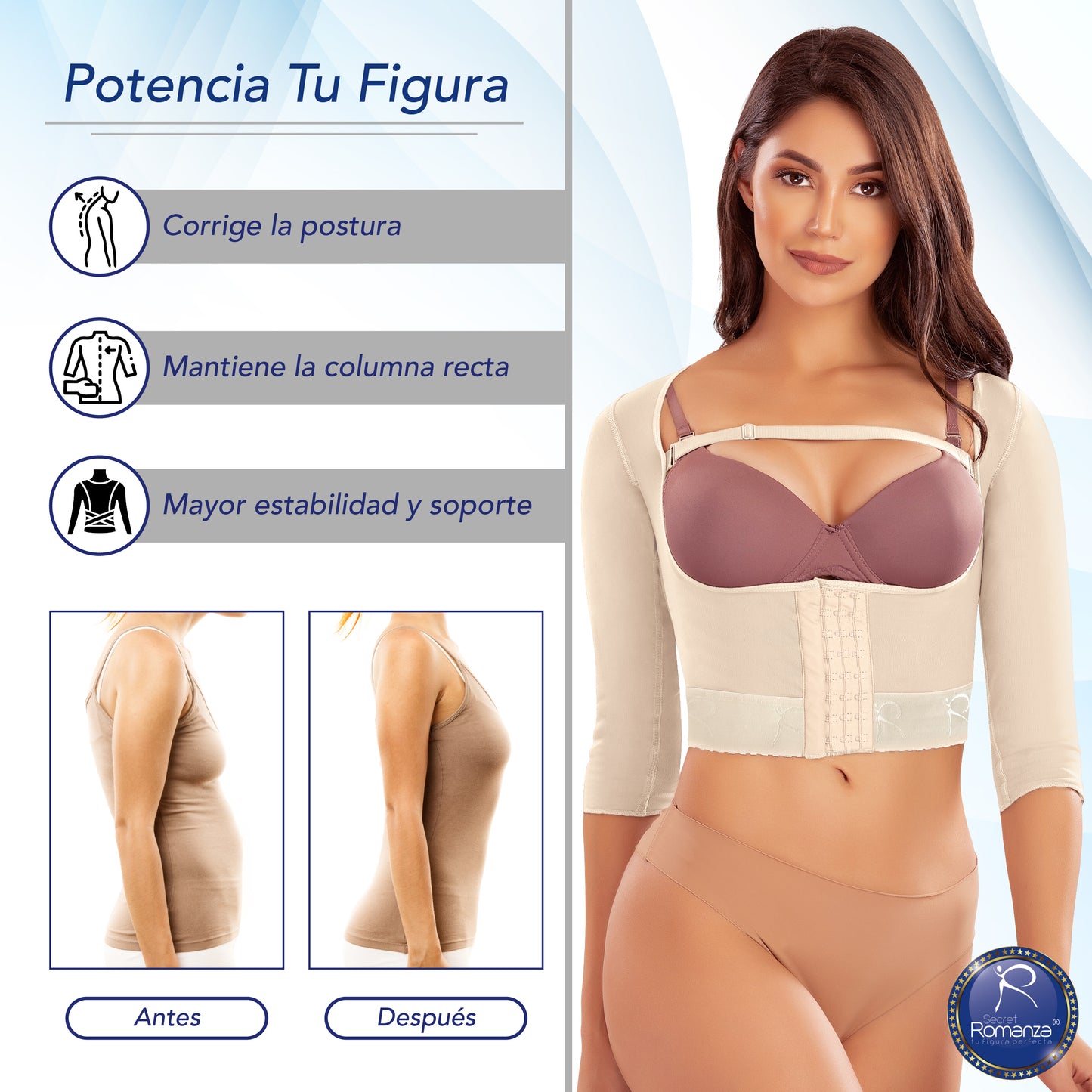 Mod. 3087 Corrector de postura con mangas