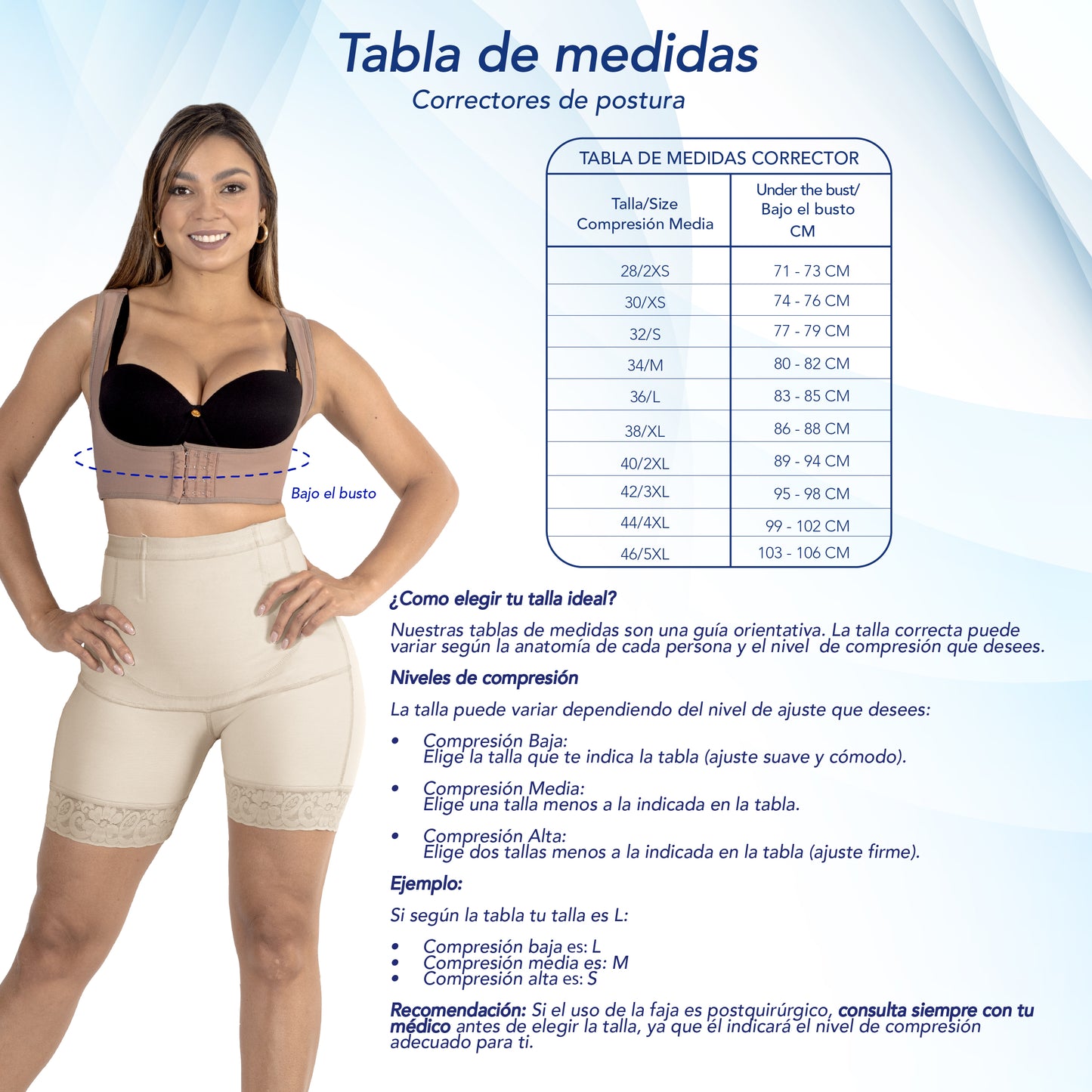 Mod. 3087 Corrector de postura con mangas