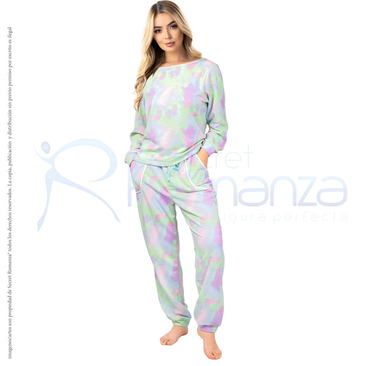 9101E Set Pijama Clásica Tye Dye Green